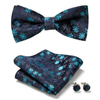 Bow Tie Set | Floral Print & Hand-Sewn Polyester | 3-Piece