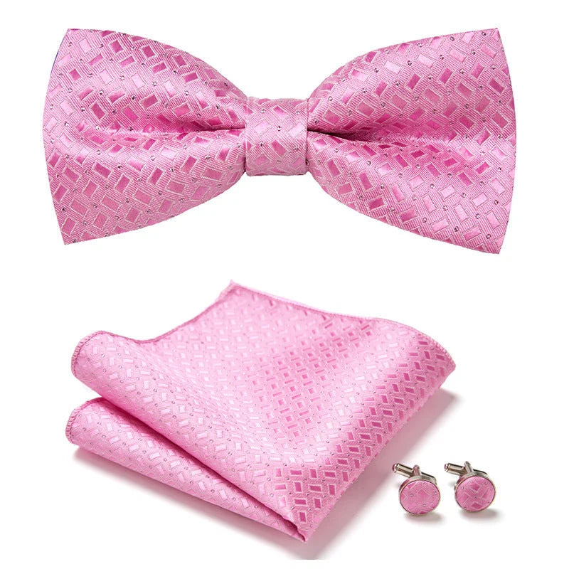 Bow Tie Set | Floral Print & Hand-Sewn Polyester | 3-Piece