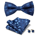 Bow Tie Set | Floral Print & Hand-Sewn Polyester | 3-Piece