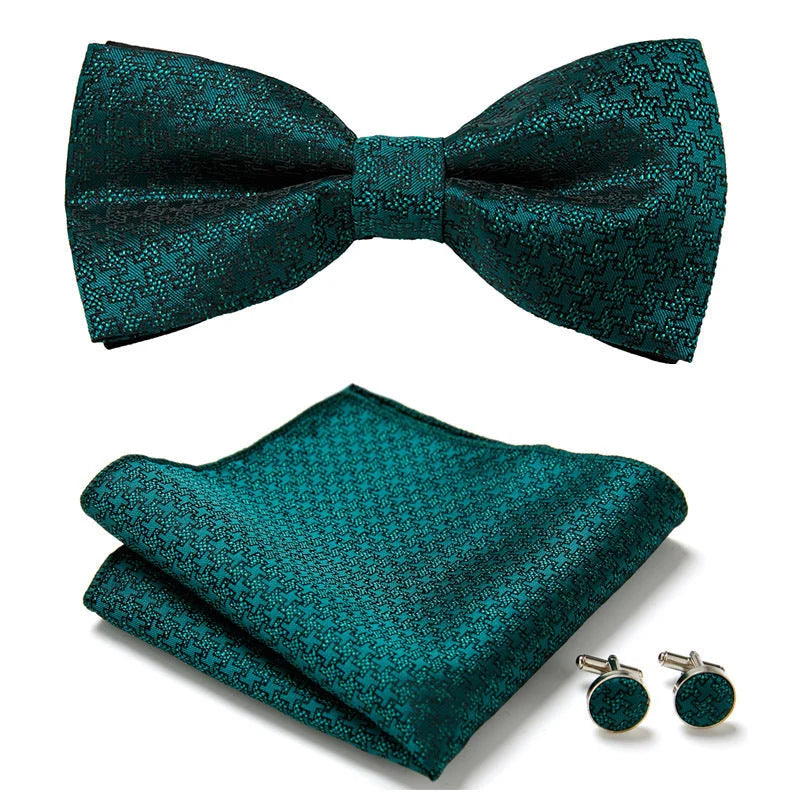 Bow Tie Set | Floral Print & Hand-Sewn Polyester | 3-Piece