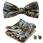 Bow Tie Set | Floral Print & Hand-Sewn Polyester | 3-Piece