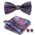 Bow Tie Set | Floral Print & Hand-Sewn Polyester | 3-Piece