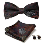 Bow Tie Set | Floral Print & Hand-Sewn Polyester | 3-Piece