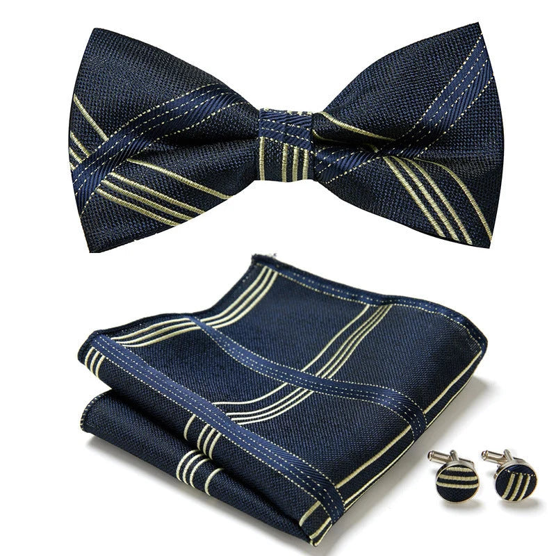Bow Tie Set | Floral Print & Hand-Sewn Polyester | 3-Piece