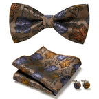 Bow Tie Set | Floral Print & Hand-Sewn Polyester | 3-Piece