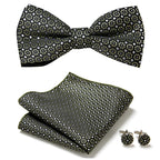 Bow Tie Set | Floral Print & Hand-Sewn Polyester | 3-Piece