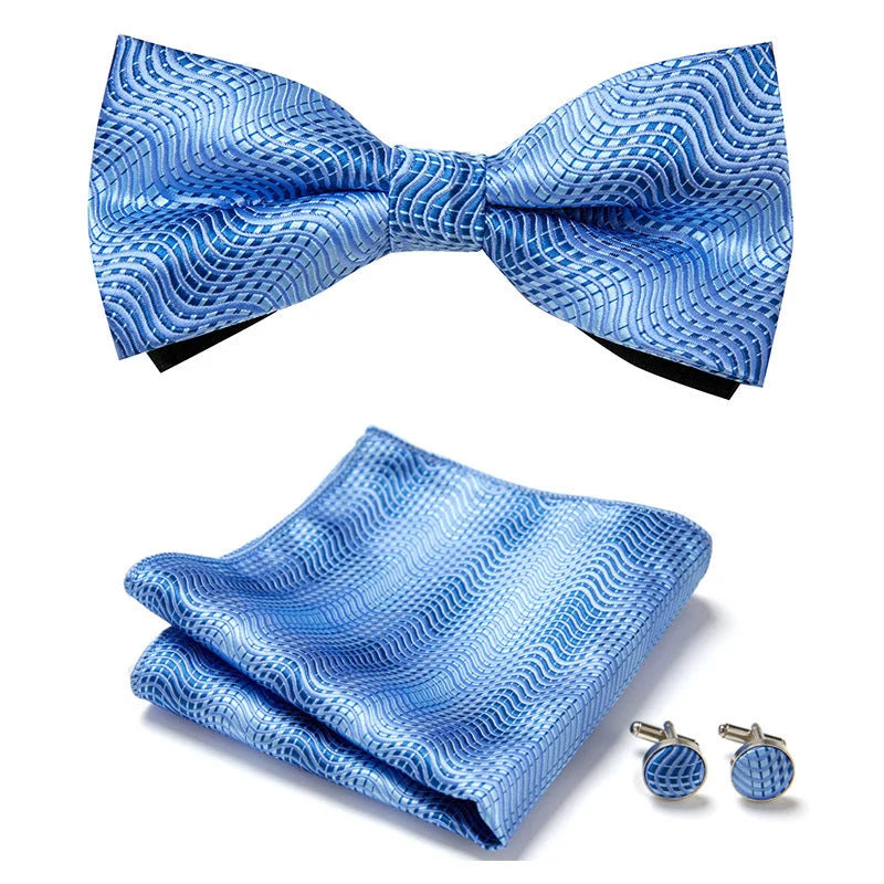 Bow Tie Set | Floral Print & Hand-Sewn Polyester | 3-Piece