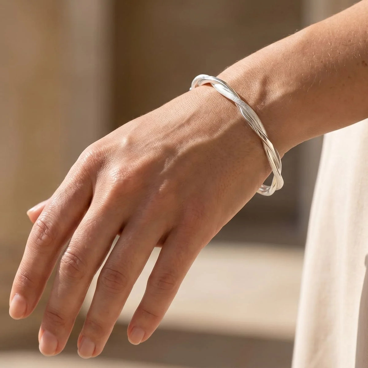 Bracelet | 925 Sterling Silver Twisted Rope | 18 cm