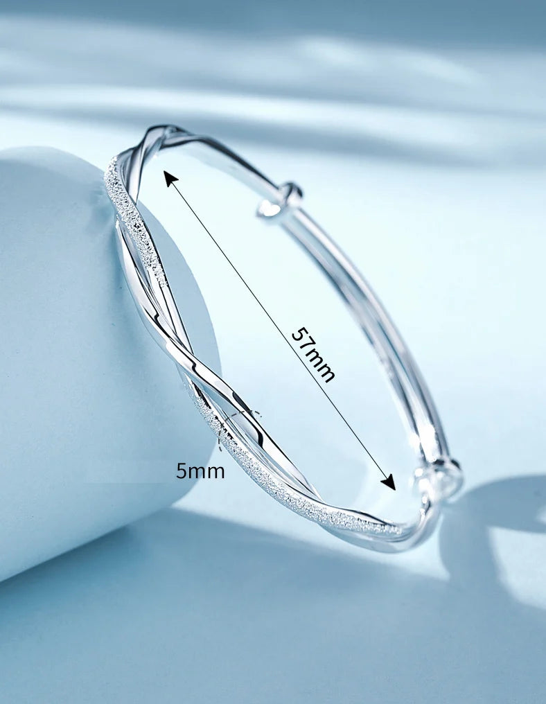 Bracelet | 925 Sterling Silver Twisted Rope | 18 cm