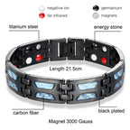 Bracelet | Titanium Magnetic With Blue Gem | Adjustable 21 cm