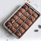 Brownie Baking Pan | Non-Stick Built-In Dividers | Makes 18 Portions