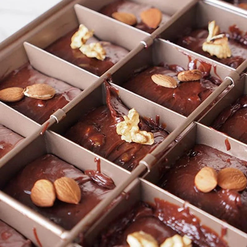 Brownie Baking Pan | Non-Stick Built-In Dividers | Makes 18 Portions