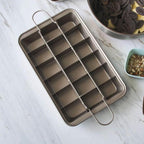 Brownie Baking Pan | Non-Stick Built-In Dividers | Makes 18 Portions