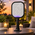Bug Zapper Racket | 3800V UV Light & Stand