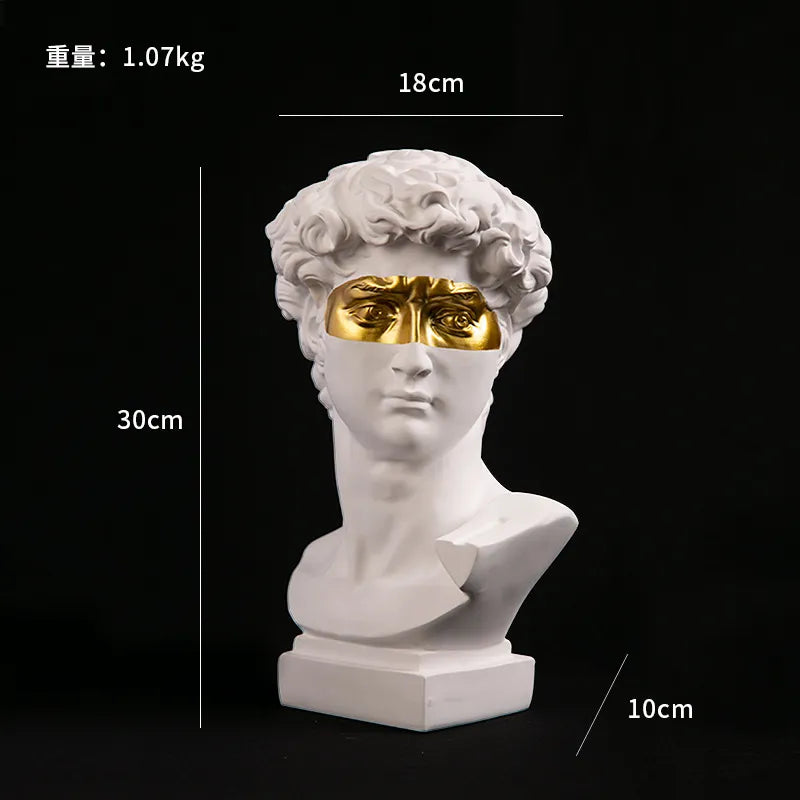 Bust Sculpture | Hand-Painted Resin Modern Abstract | 30 cm