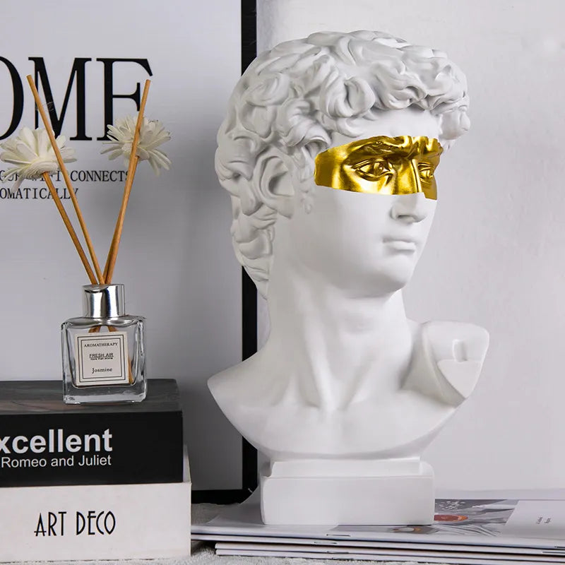 Bust Sculpture | Hand-Painted Resin Modern Abstract | 30 cm