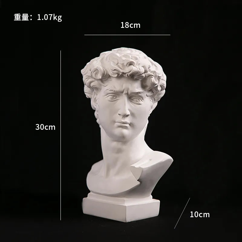 Bust Sculpture | Hand-Painted Resin Modern Abstract | 30 cm