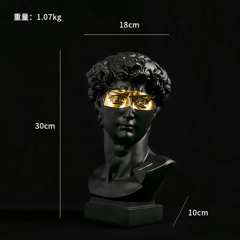 Bust Sculpture | Hand-Painted Resin Modern Abstract | 30 cm