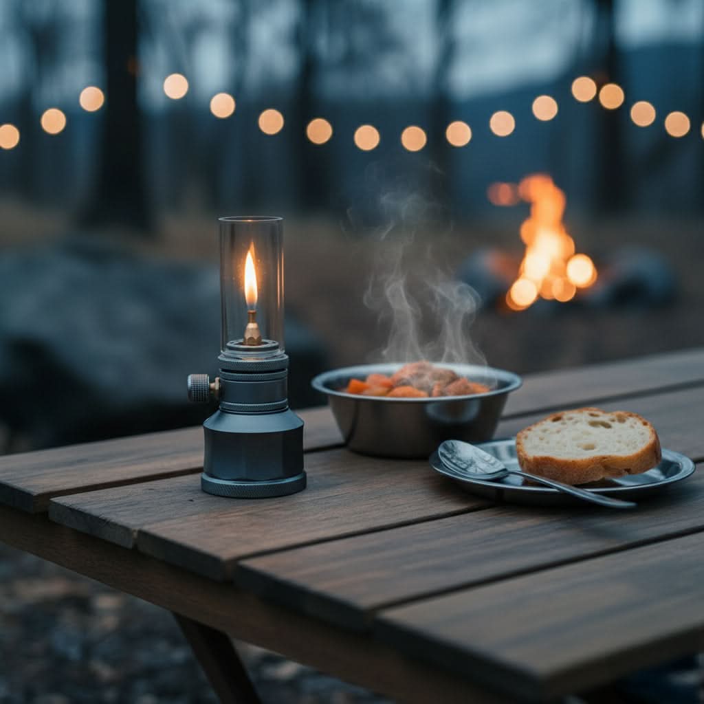 Camping Lantern | Butane & Stepless Adjustable Flame | Aluminum Body