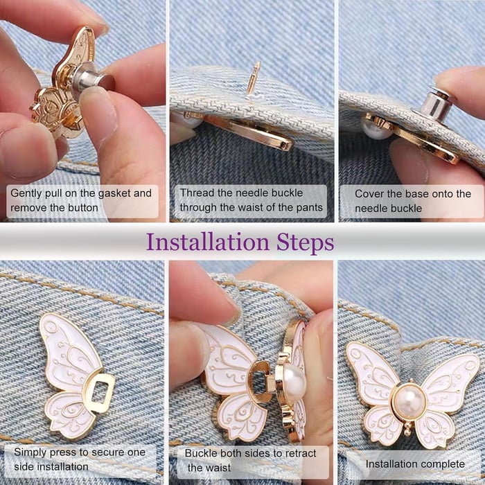 Butterfly Clips | Stainless Metal & Locking Clip | Set of 4