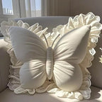 Butterfly Cushion | Plush Sculptural Design & Lace Trim | 40 cm