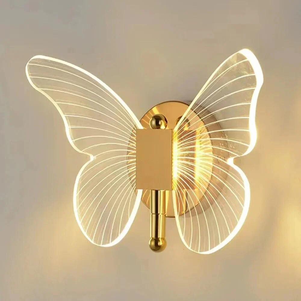 LED Wall Light | Butterfly Panel Design | Acrylic & Metal