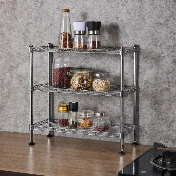 Cabinet Shelf Organizer | 3-Tier Freestanding & No-Drill