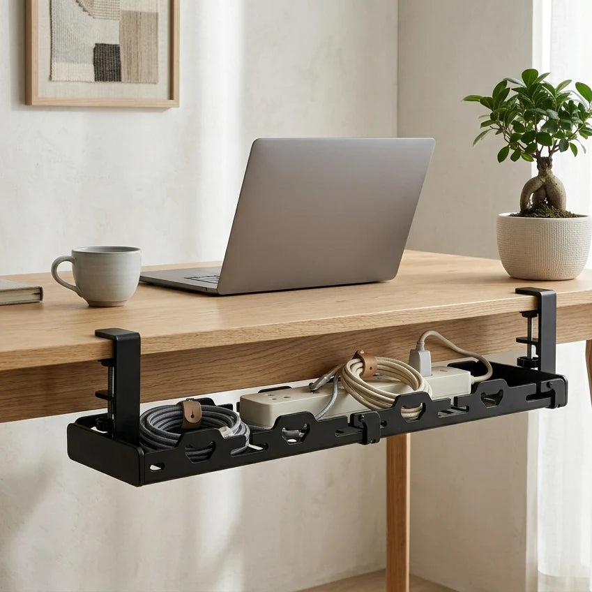 Cable Management Tray | Expandable Clamp-On Carbon Steel | 15.75–29.1 In Adjustable Width