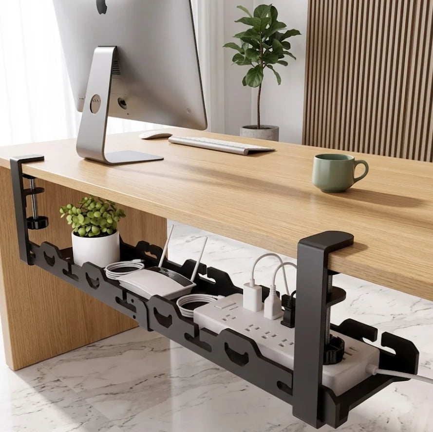 Cable Management Tray | Expandable Clamp-On Carbon Steel | 15.75–29.1 In Adjustable Width