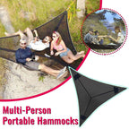 Camping Hammock | 3-Point Anchoring & Polyester Mesh | Multi-Person