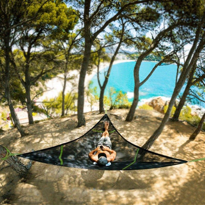 Camping Hammock | 3-Point Anchoring & Polyester Mesh | Multi-Person