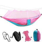 Camping Hammock | Integrated Mosquito Net & Parachute Nylon | Supports 200 kg