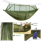 Camping Hammock | Integrated Mosquito Net & Parachute Nylon | Supports 200 kg