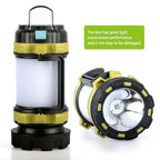 Camping Lantern | USB Rechargeable & Power Bank | Dimmable 360° Light & Red Warning