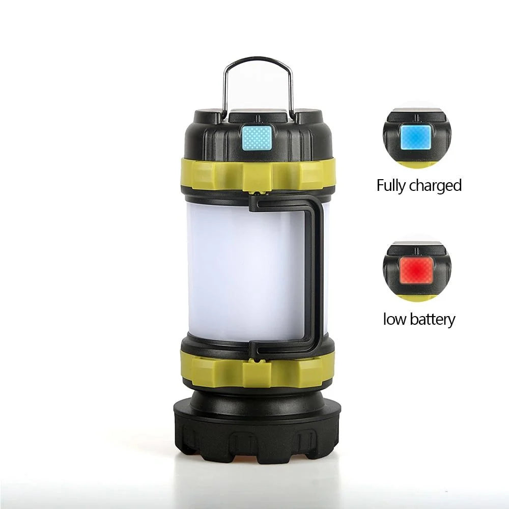 Camping Lantern | USB Rechargeable & Power Bank | Dimmable 360° Light & Red Warning