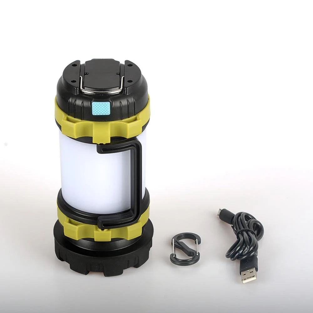 Camping Lantern | USB Rechargeable & Power Bank | Dimmable 360° Light & Red Warning