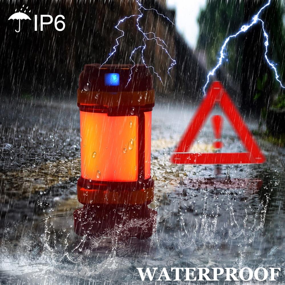 Camping Lantern | USB Rechargeable & Power Bank | Dimmable 360° Light & Red Warning