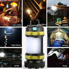 Camping Lantern | USB Rechargeable & Power Bank | Dimmable 360° Light & Red Warning
