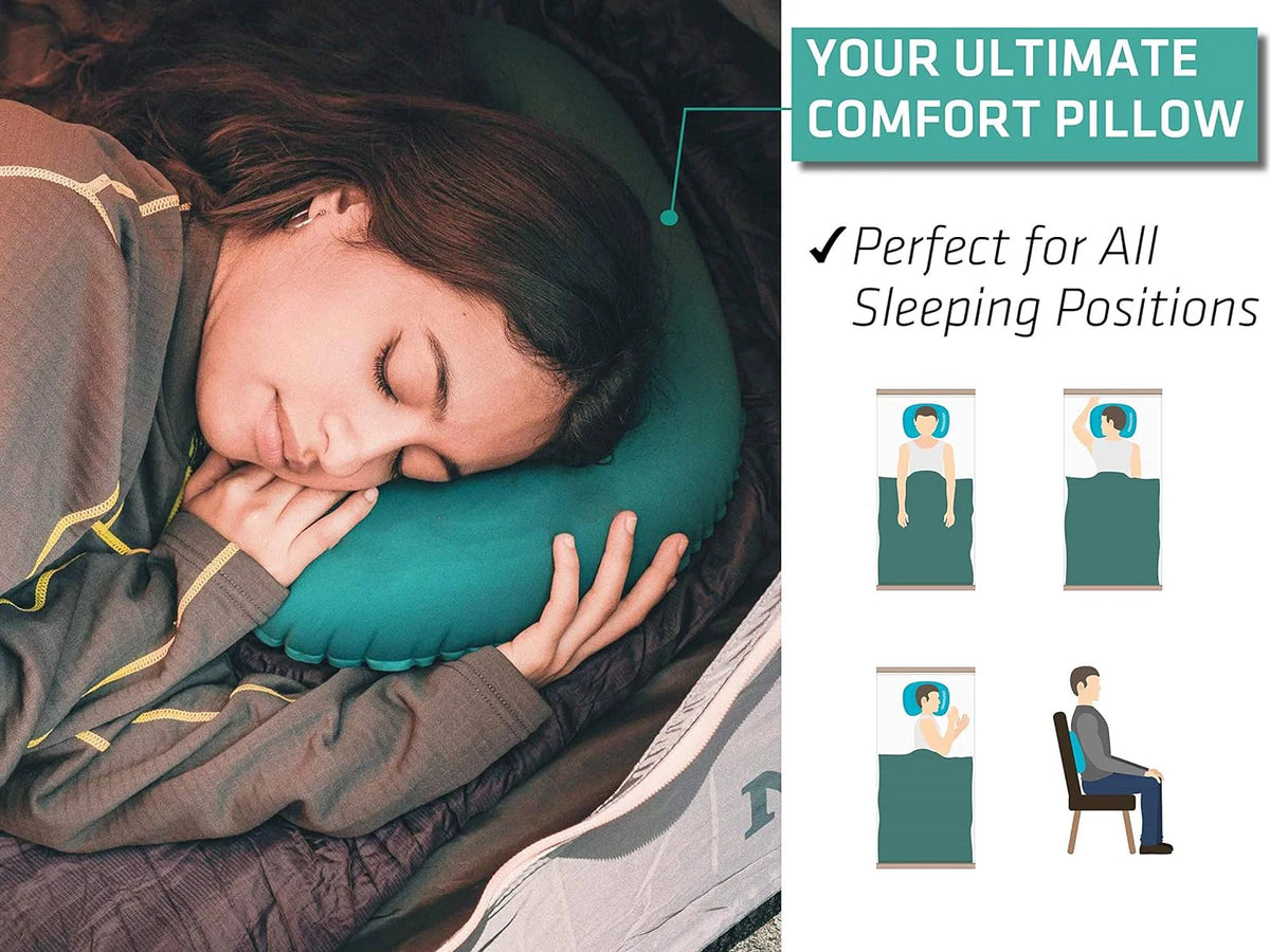 Camping Pillow | Inflatable & Lightweight | Compact Packable Design