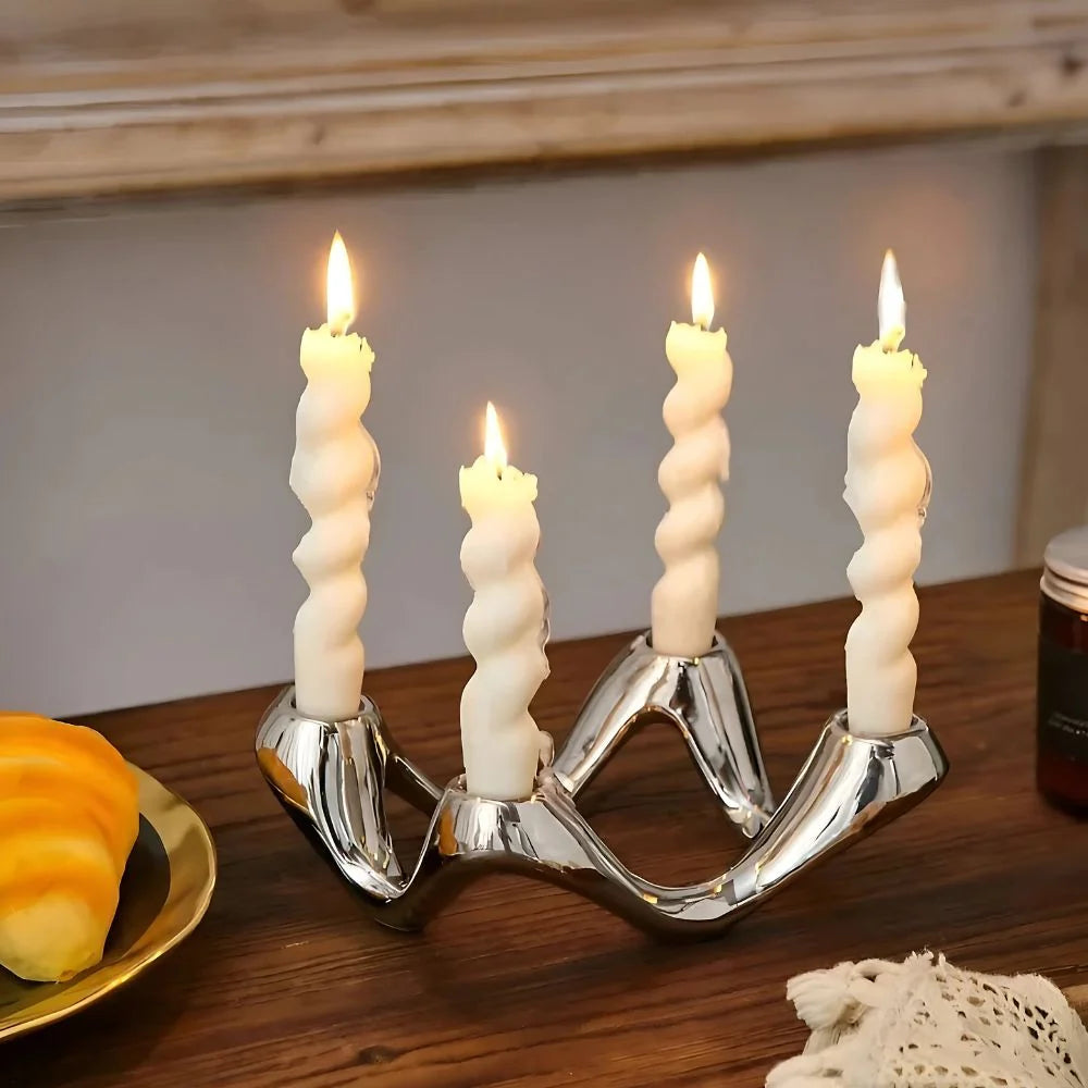 Candle Holder | Ceramic Ripple Sculpture