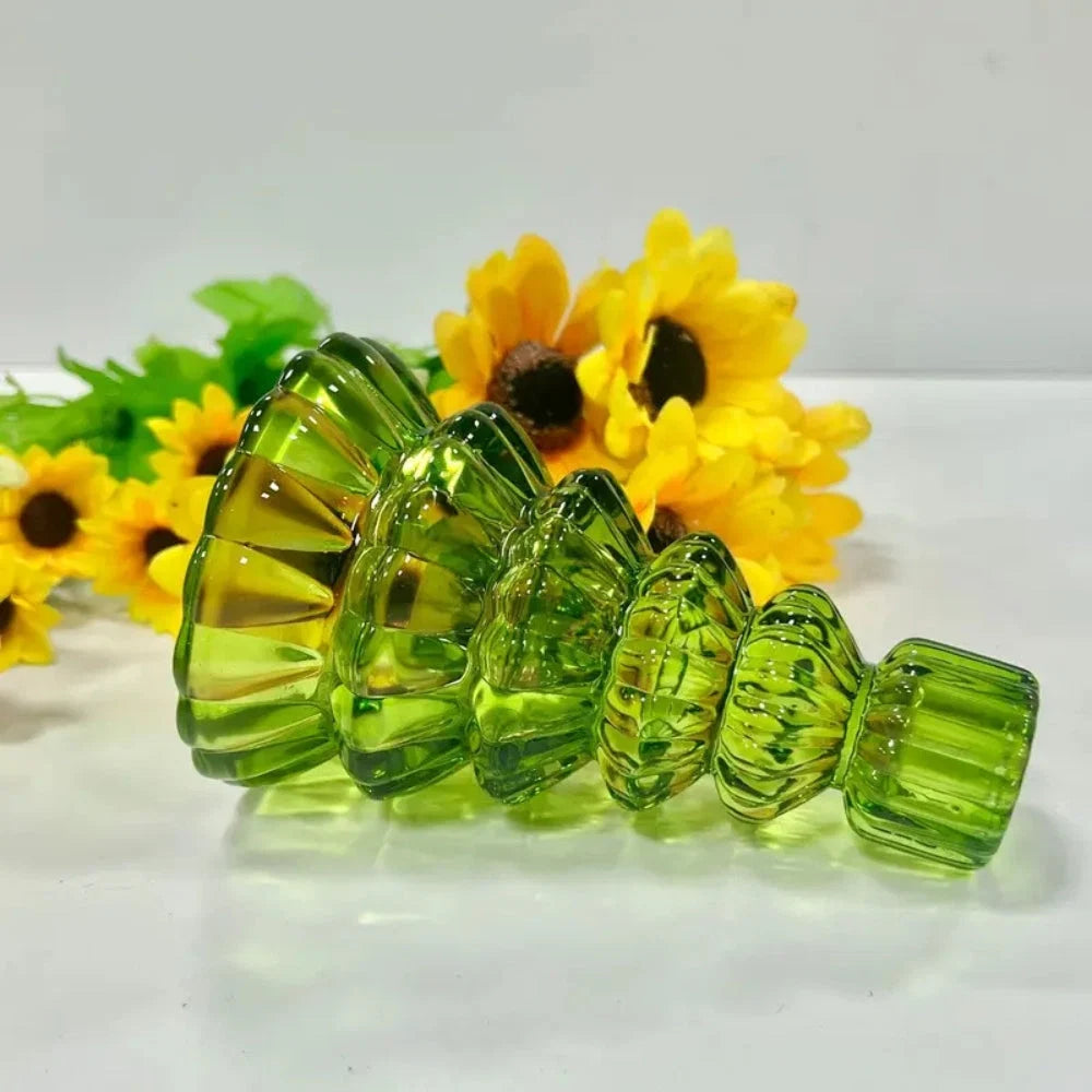 Candle Holder | Glass Christmas Tree Centerpiece | Set of 3