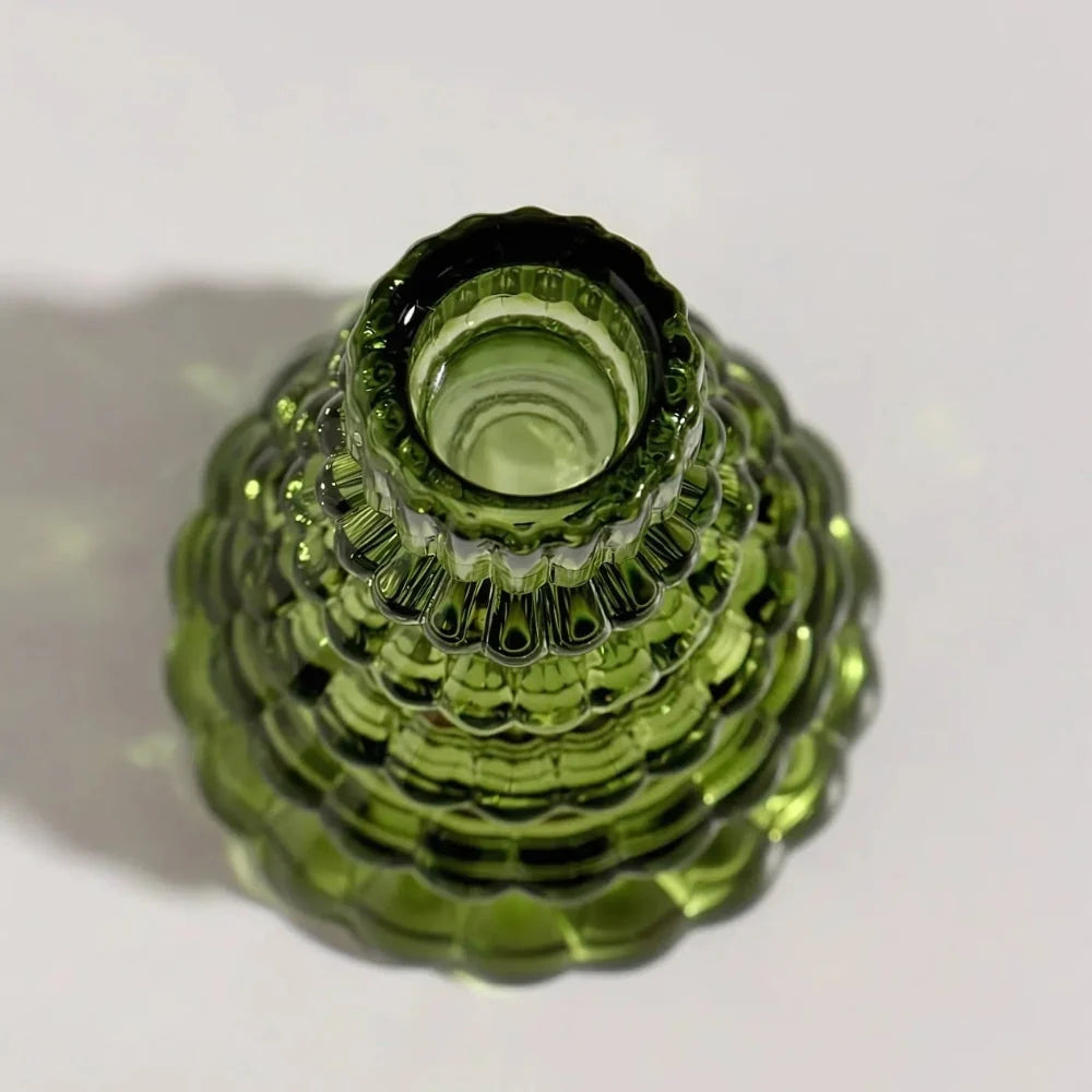Candle Holder | Glass Christmas Tree Centerpiece | Set of 3