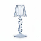 Candle Holder | Glass Table Lamp Shape & Pleated Shade