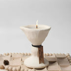Candle Holder | Handcrafted Cement Stone-Textured | Nordic Design