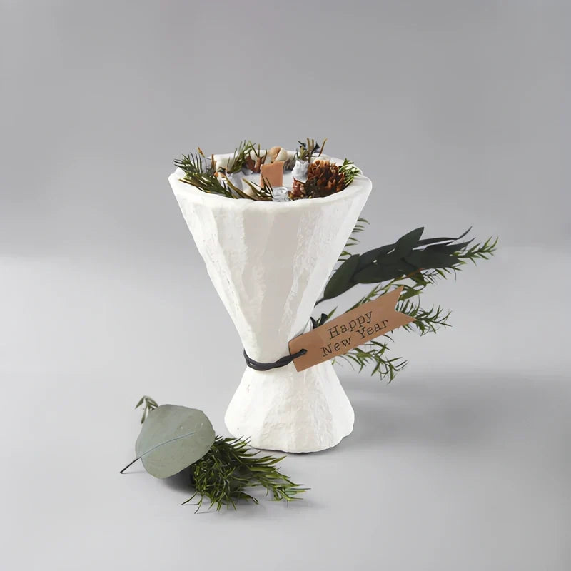 Candle Holder | Handcrafted Cement Stone-Textured | Nordic Design