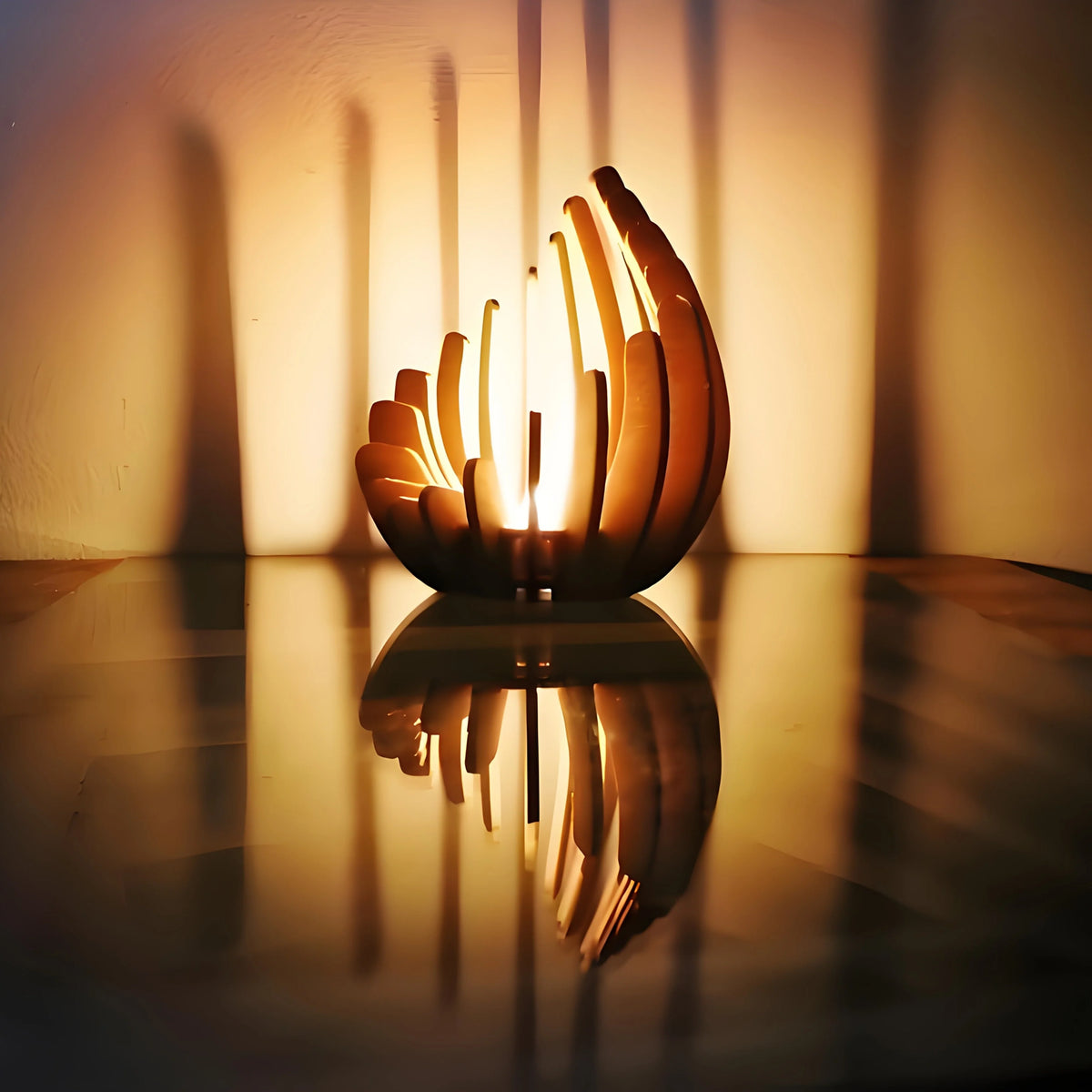 Candle Holder | Handcrafted Layered Wood & Tealight Compatible