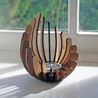 Candle Holder | Handcrafted Layered Wood & Tealight Compatible