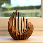 Candle Holder | Handcrafted Layered Wood & Tealight Compatible