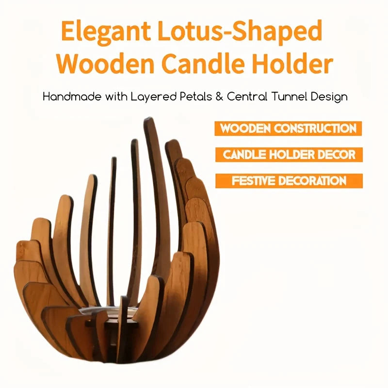 Candle Holder | Handcrafted Layered Wood & Tealight Compatible