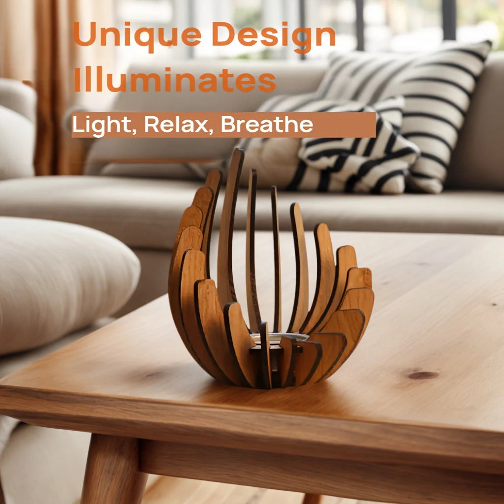 Candle Holder | Handcrafted Layered Wood & Tealight Compatible